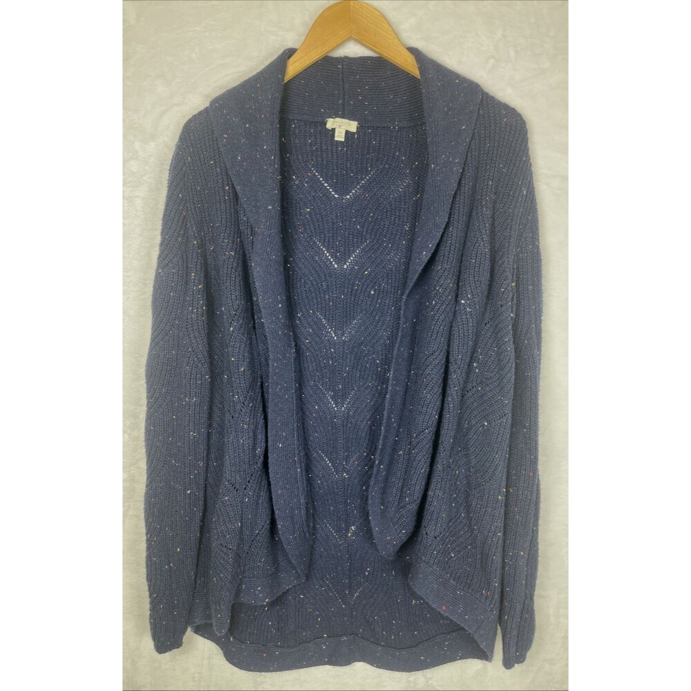 Talbots Women's Open Front Cardigan Sweater Blue Speckled Size 2X